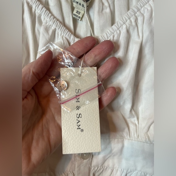 Sim & Sam White Puff Sleeve Mini Dress - Picture 3 of 9